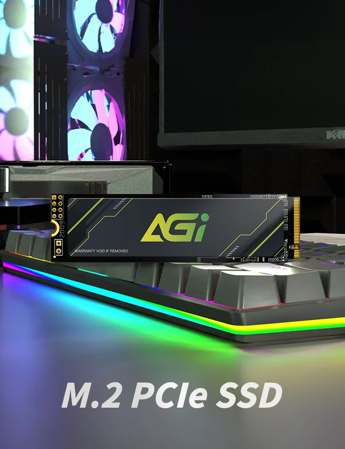 SSD M.2 PCIe da AGI instalado num computador